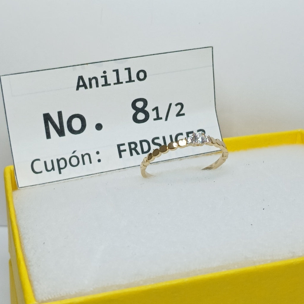 ANILLO ANILLITO C CIRCONIAS 14K 8.5 TALLA 1.2 GR (NUEVO)