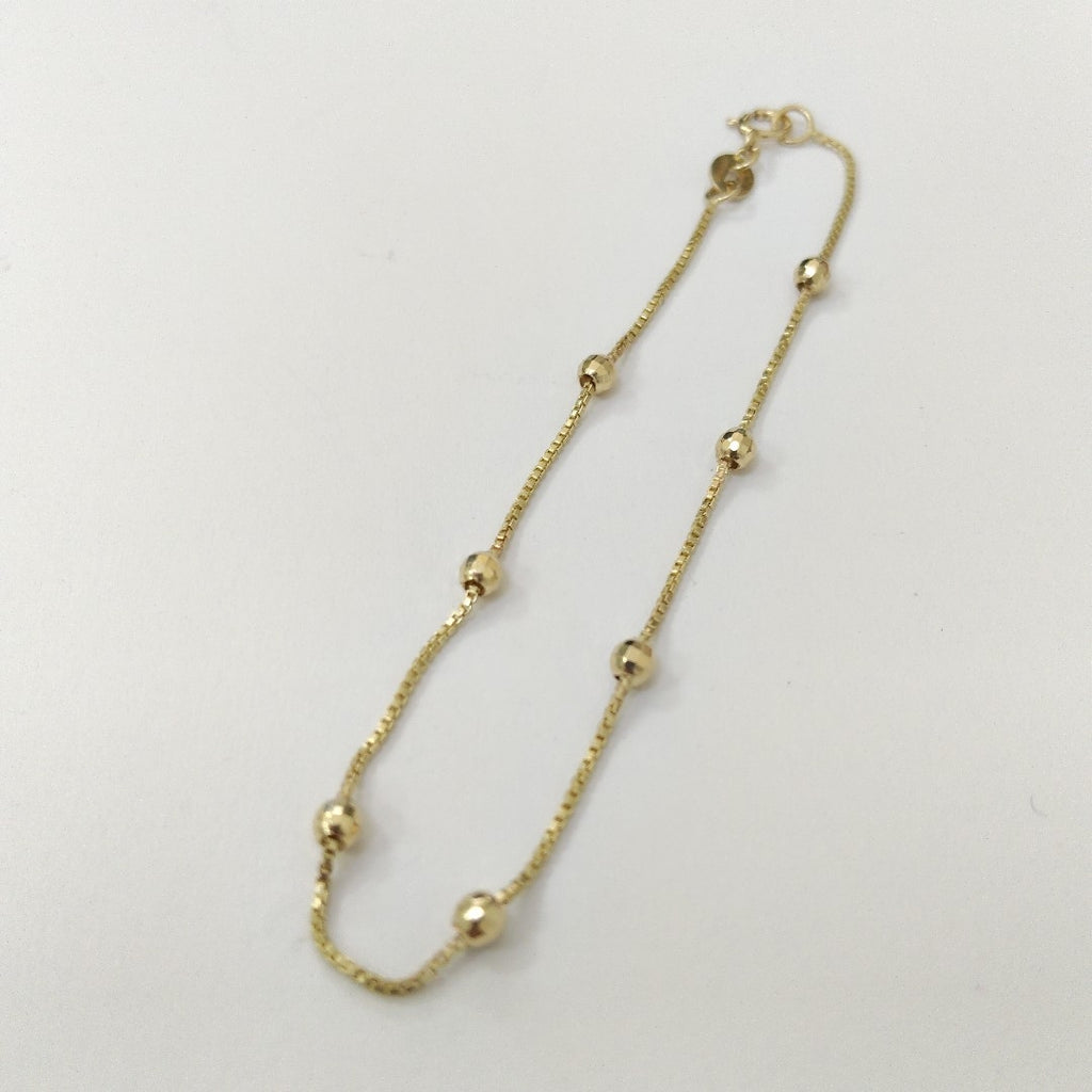 PULSERA ESPECIAL CON BOLITAS 14K 18 CM 1.4 GR (NUEVO)