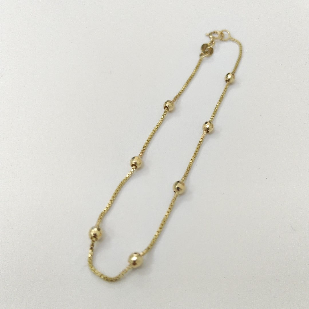 PULSERA ESPECIAL CON BOLITAS 14K 18 CM 1.4 GR (NUEVO)