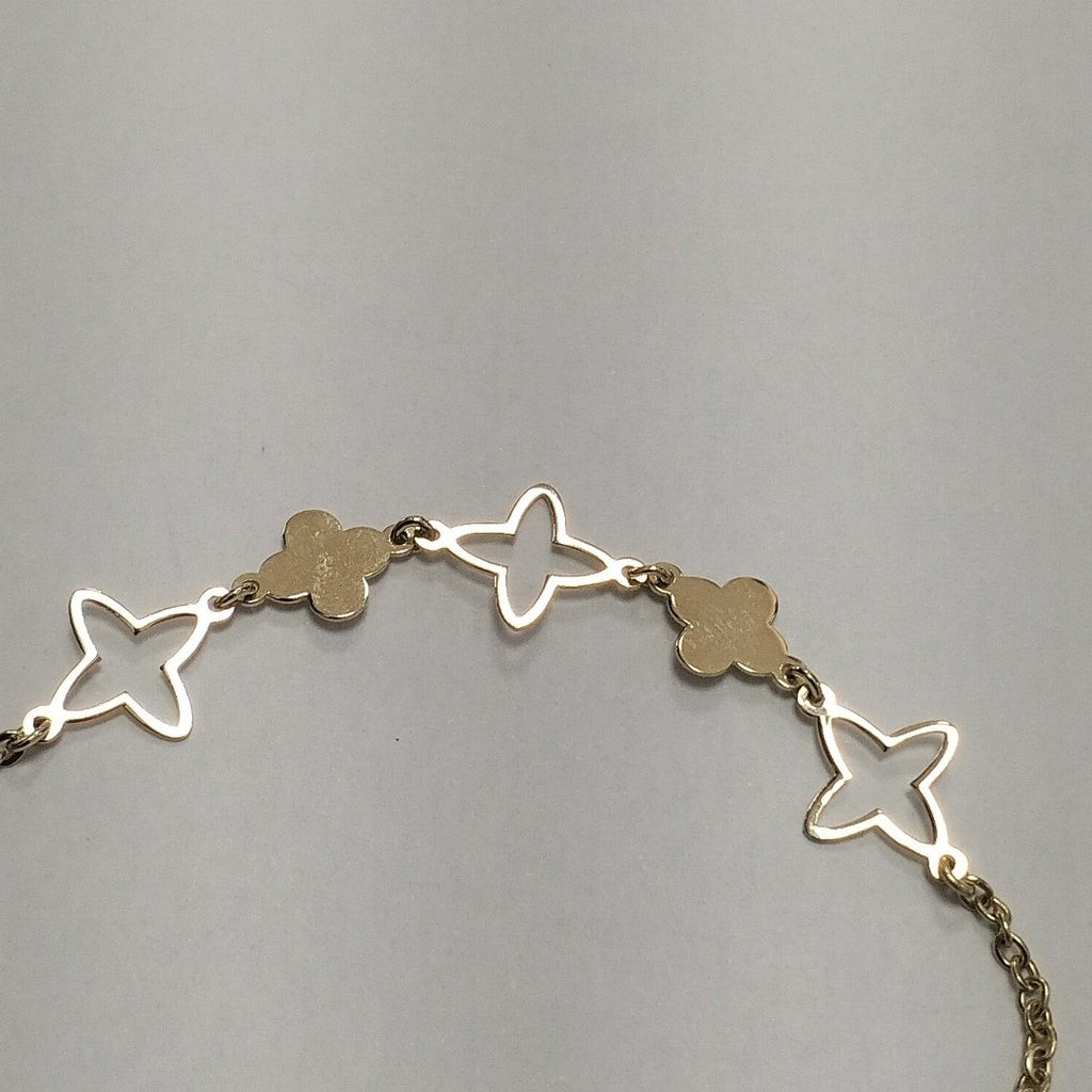 PULSERA TEJIDO ESP CON TREBOL 14K 18 CM 1.5 GR (NUEVO)