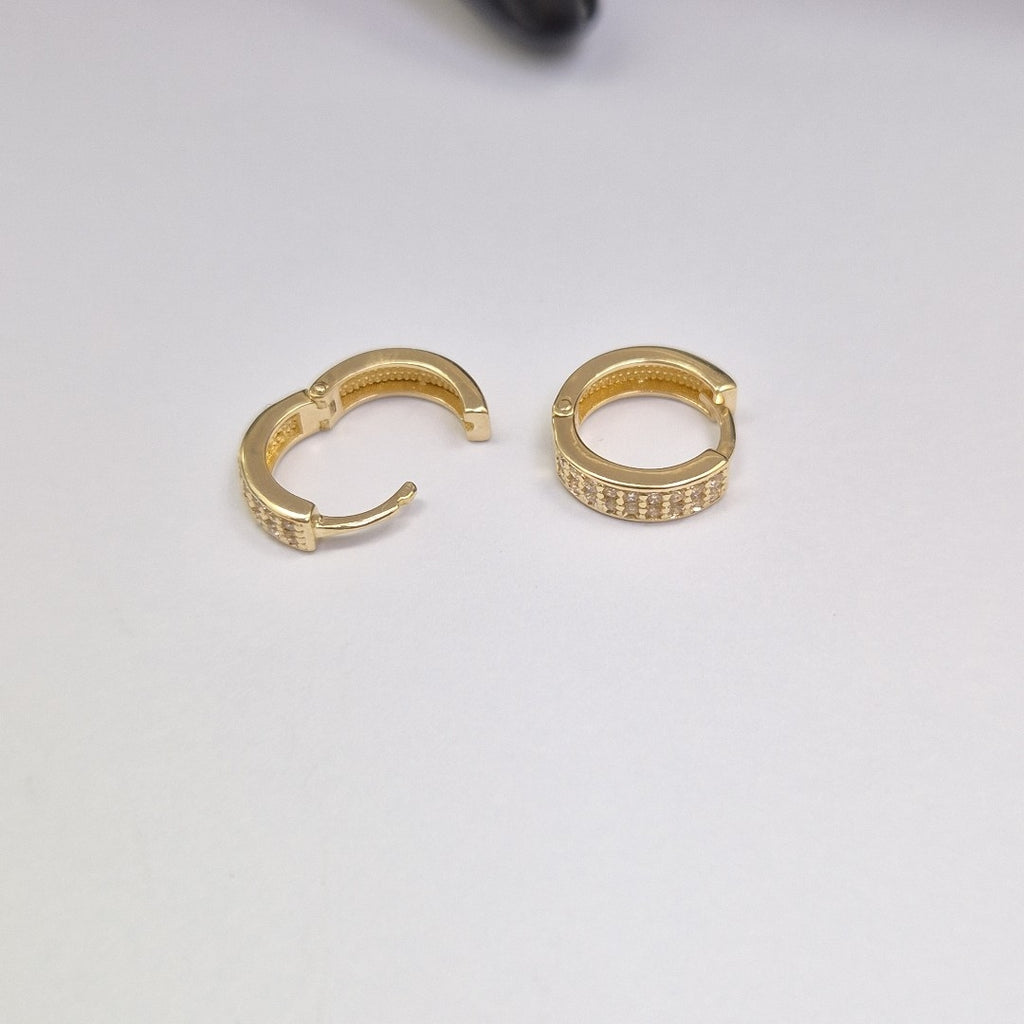 ARETES HUGGIES C CIRCONIA 14K 2.2 GR (NUEVO)