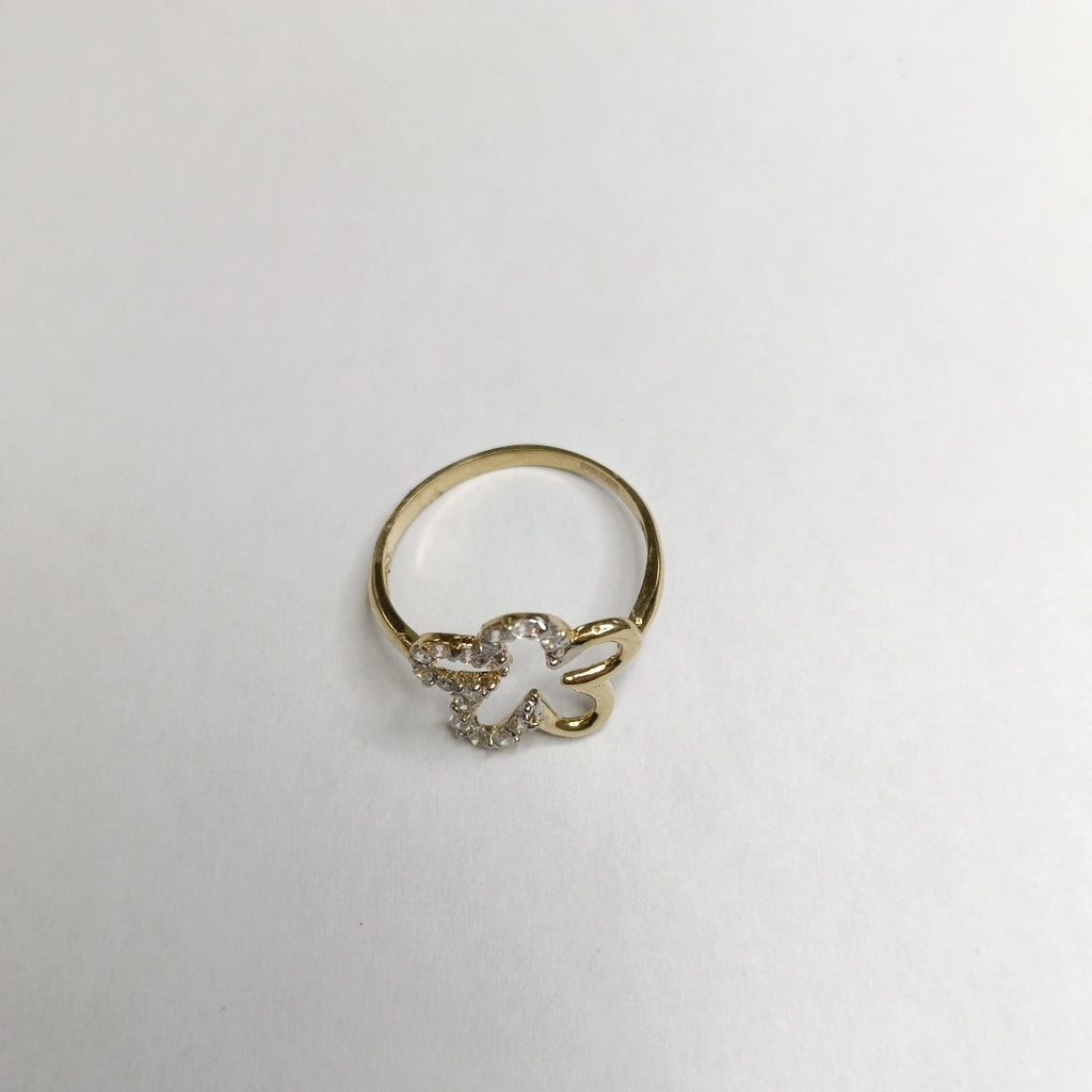 ANILLOS FIG FLOR C CIRCONIAS 14K TALLA 8 1.6 GR (NUEVO)