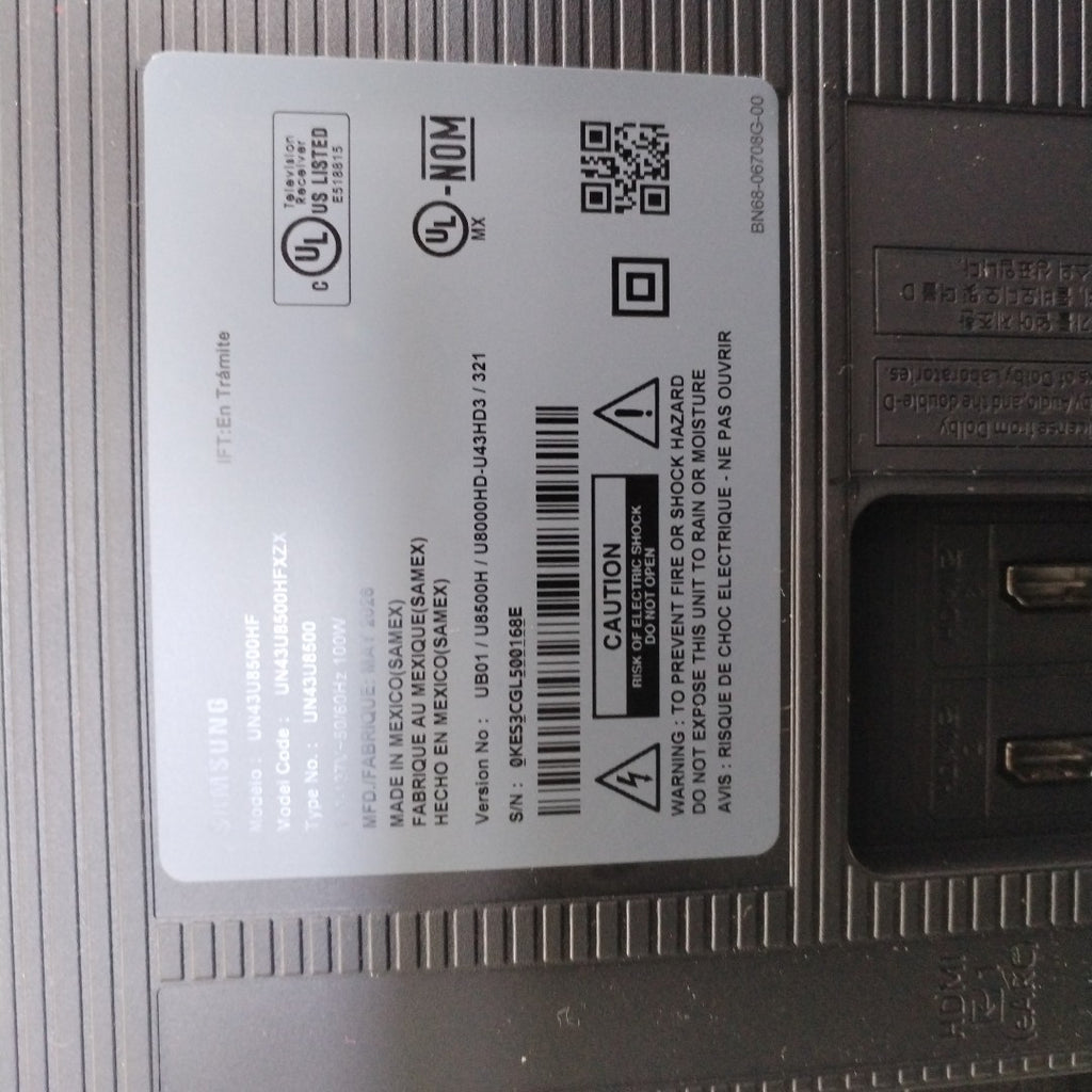 PANTALLA SAMSUNG UN43U8500HF (2024) 43" LED 4K (SEMINUEVO)