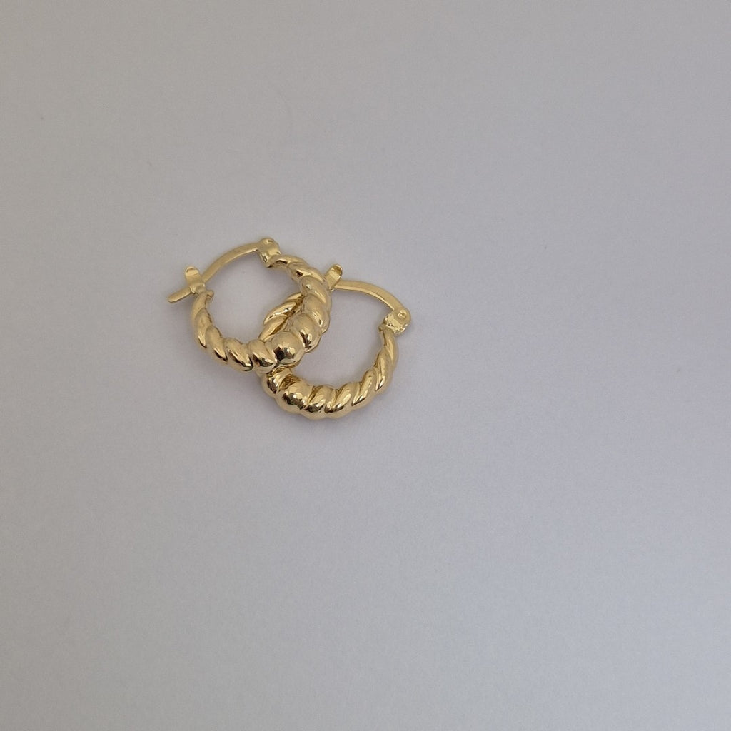 ARETES ARRACADAS TZL HUECAS 14K 1.5 GR (NUEVO)