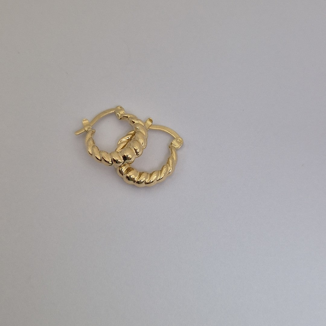 ARETES ARRACADAS TZL HUECAS 14K 1.5 GR (NUEVO)
