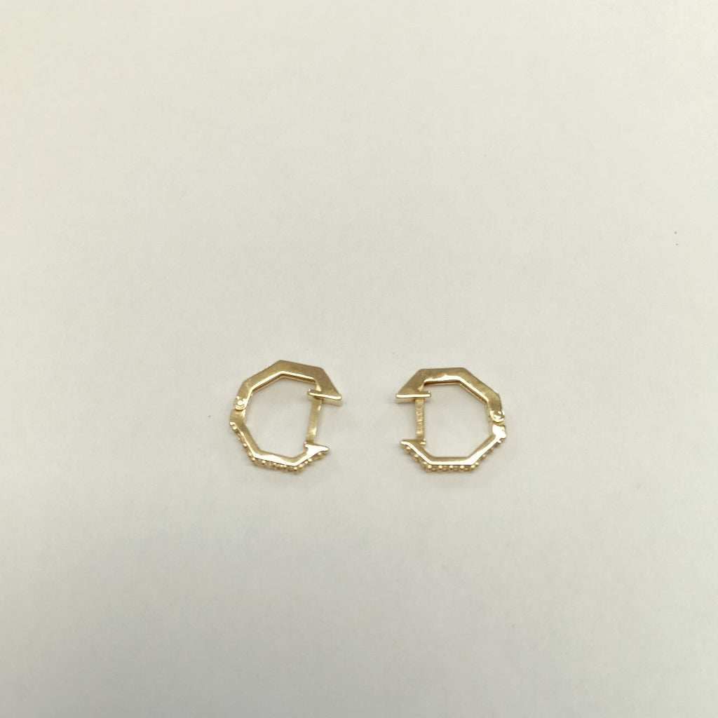 ARETES HUGGIES C CIRCONIAS 14K 1.7 GR (NUEVO)