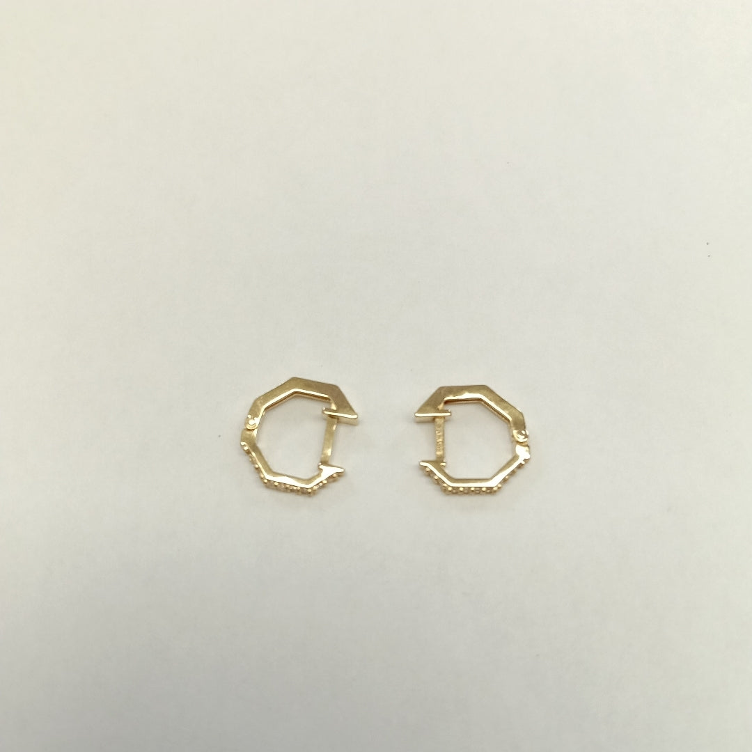 ARETES HUGGIES C CIRCONIAS 14K 1.7 GR (NUEVO)