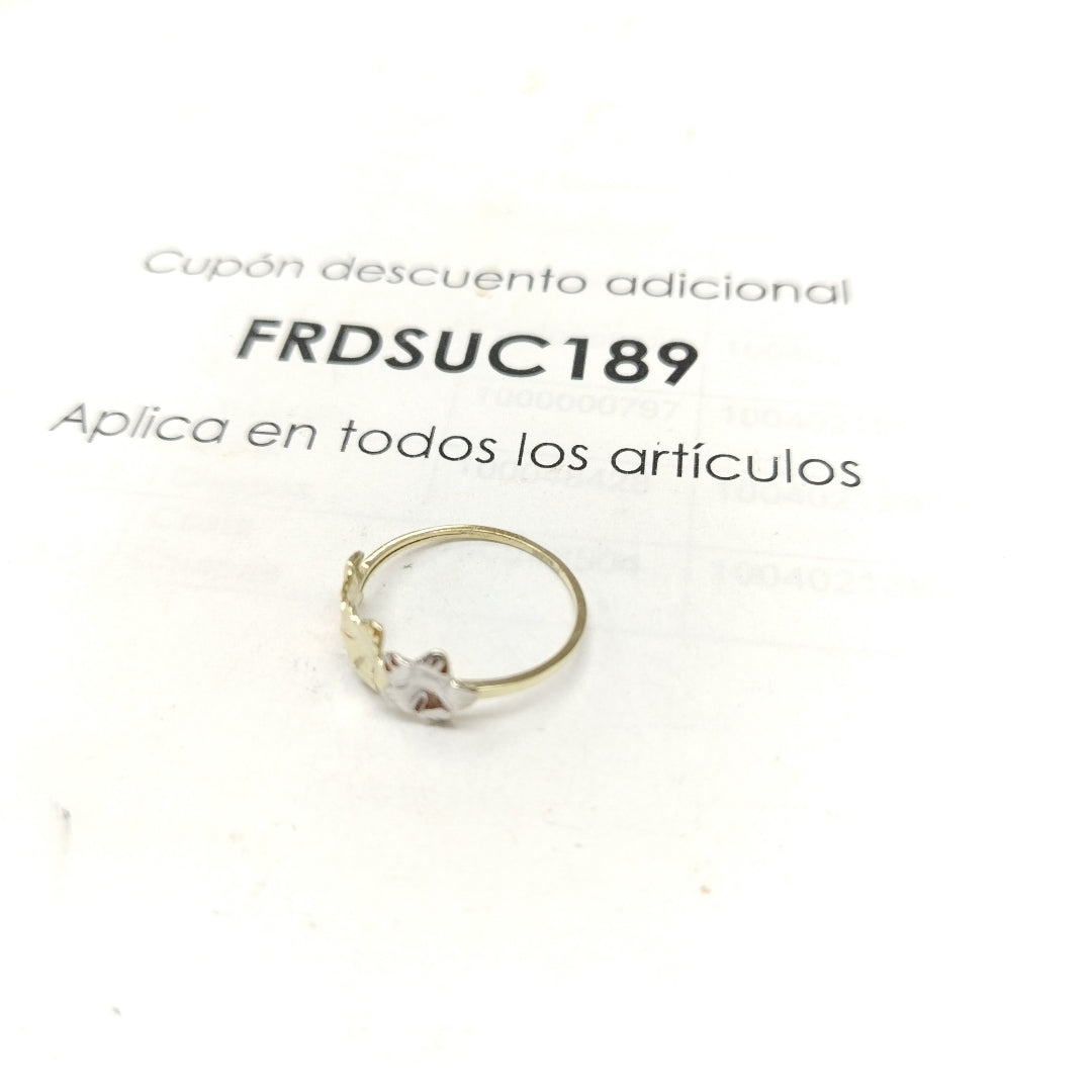 ANILLOS ANILLITO FIG FLORES 10K TALLA 9 1.3 GR (NUEVO)