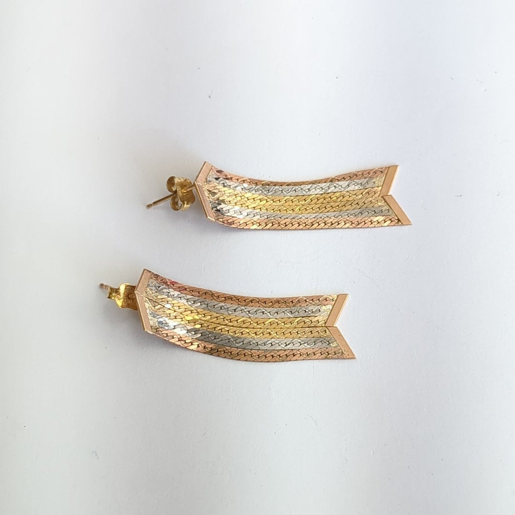 ARETES PAR ORO COMBINADO 14 K 4,00 GRMS (SEMINUEVO)