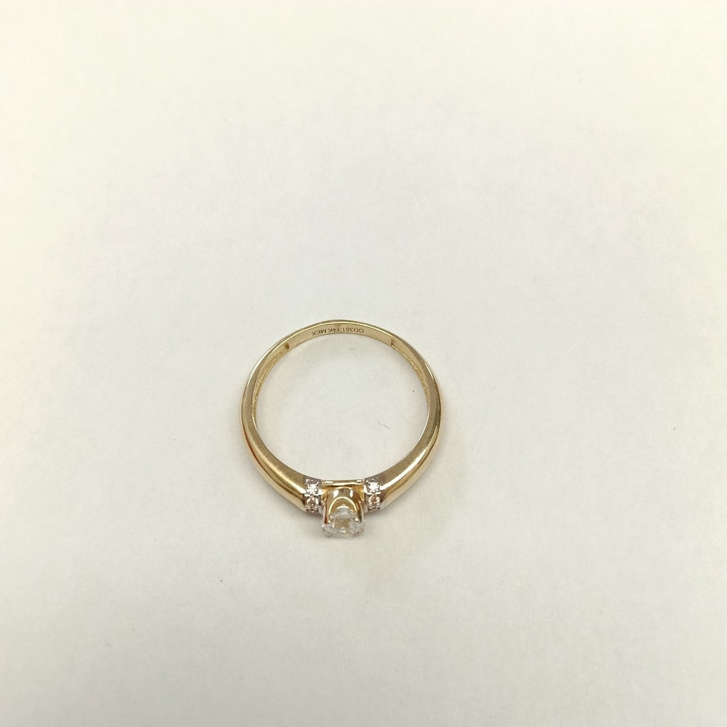 ANILLO ANILLITO C CIRCONIAS 14K 9 TALLA 2.4 GR (NUEVO)