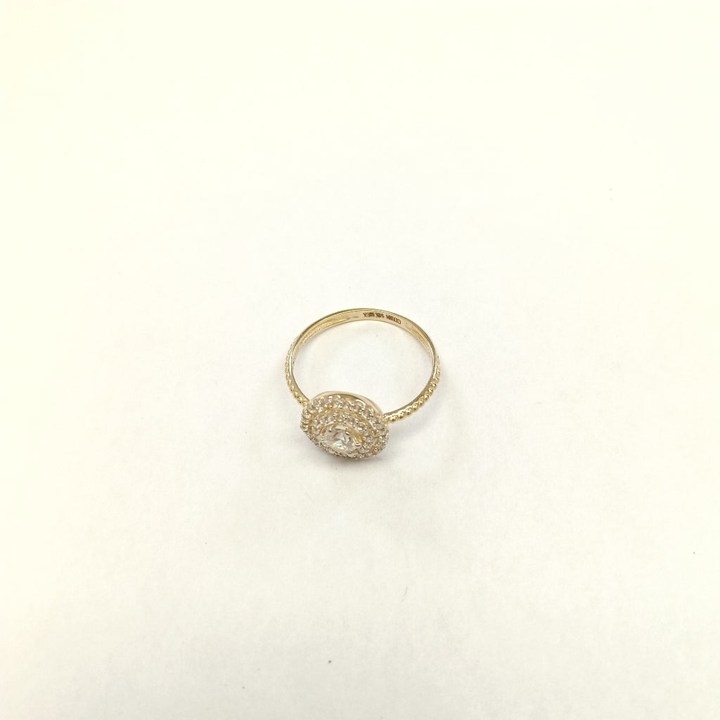 ANILLO ANILLITO C CIRCONIAS 14K 7 TALLA 1.8 GR (NUEVO)