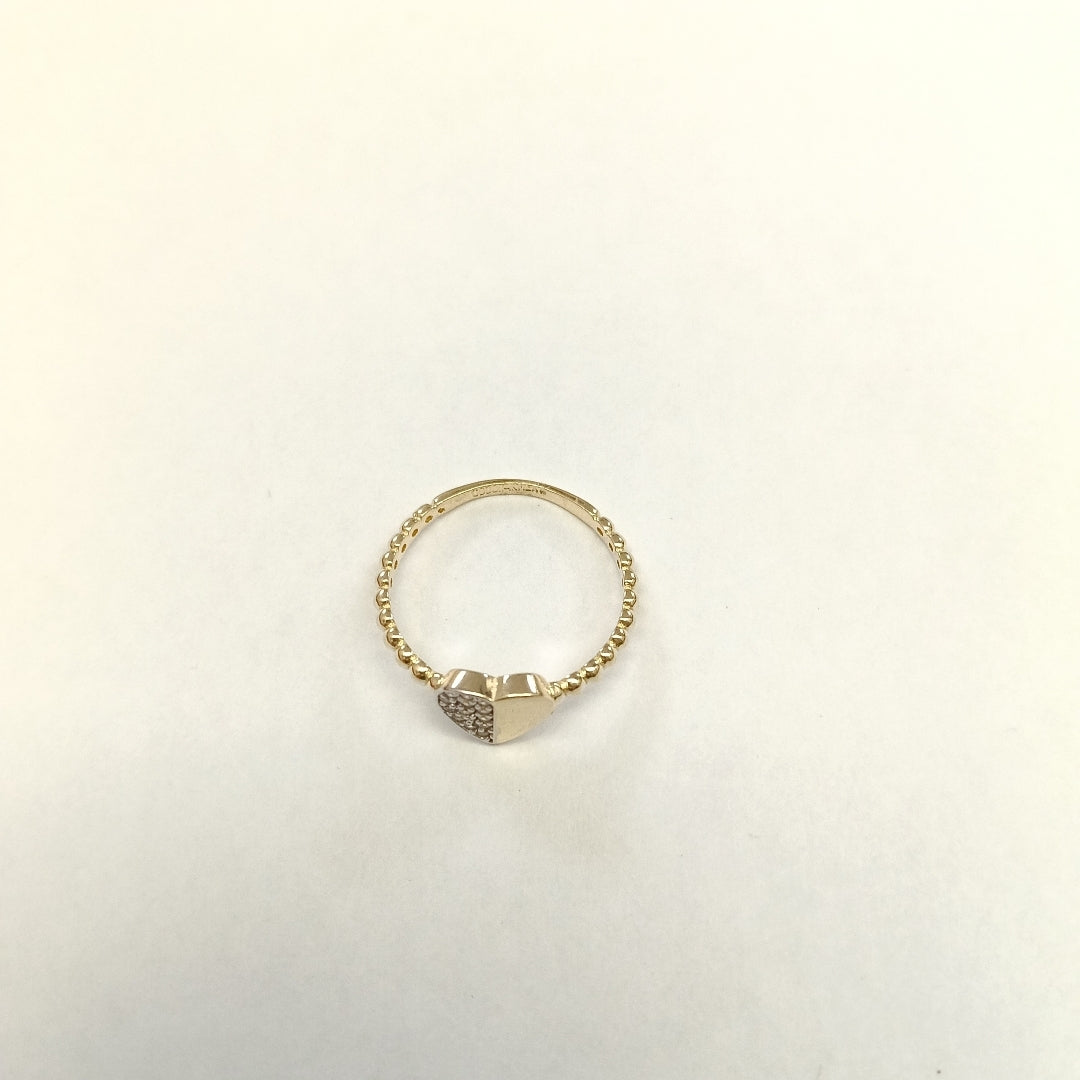 ANILLO ANILLITO FIG CORAZON C CIRCONIAS 14K 7 TALLA 1.6 GR (NUEVO)