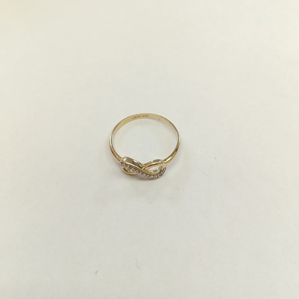 ANILLO ANILLITO FIG INFINITO C CIRCONIAS 14K 9 TALLA 1.8 GR (NUEVO)