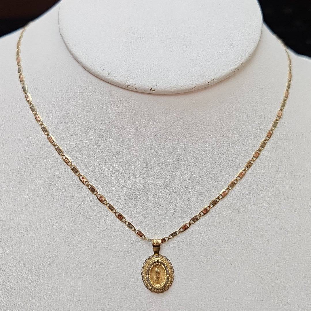 CADENA, MEDALLA RELIGIOSA ORO 10 K 2.3 GRMS (SEMINUEVO)