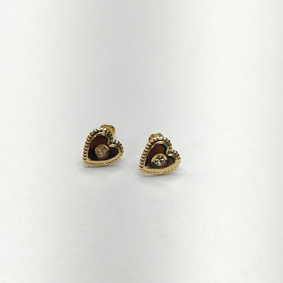BROQUELES BROQUEL FIG CORAZON C CIRCONIA 14K 0.2614 GR (NUEVO)