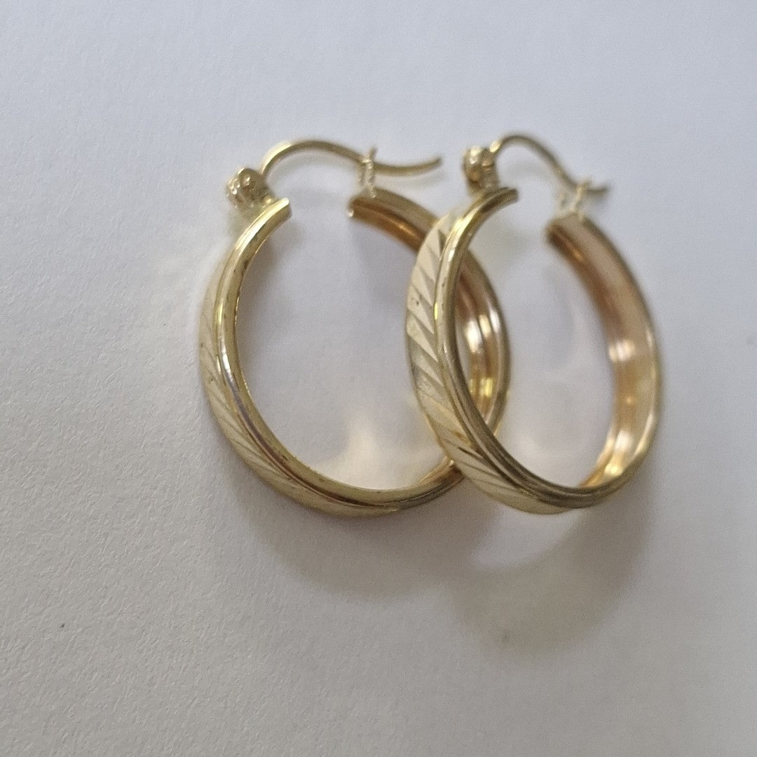 ARETES ARRACADAS LABRADAS 10K 2.2 GR (NUEVO)