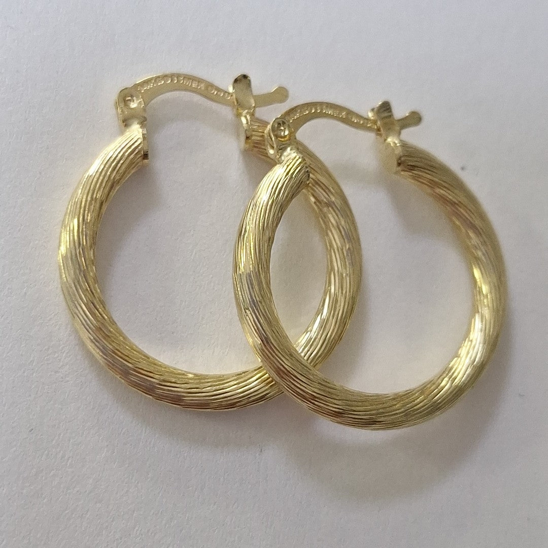 ARETES TEJIDO ARRACADAS ASTRIADAS 14K 2.8 GR (NUEVO)