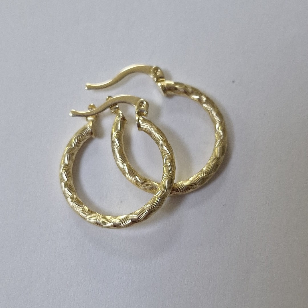 ARETES ARRACADAS LABRADAS 14K 2 GR (NUEVO)