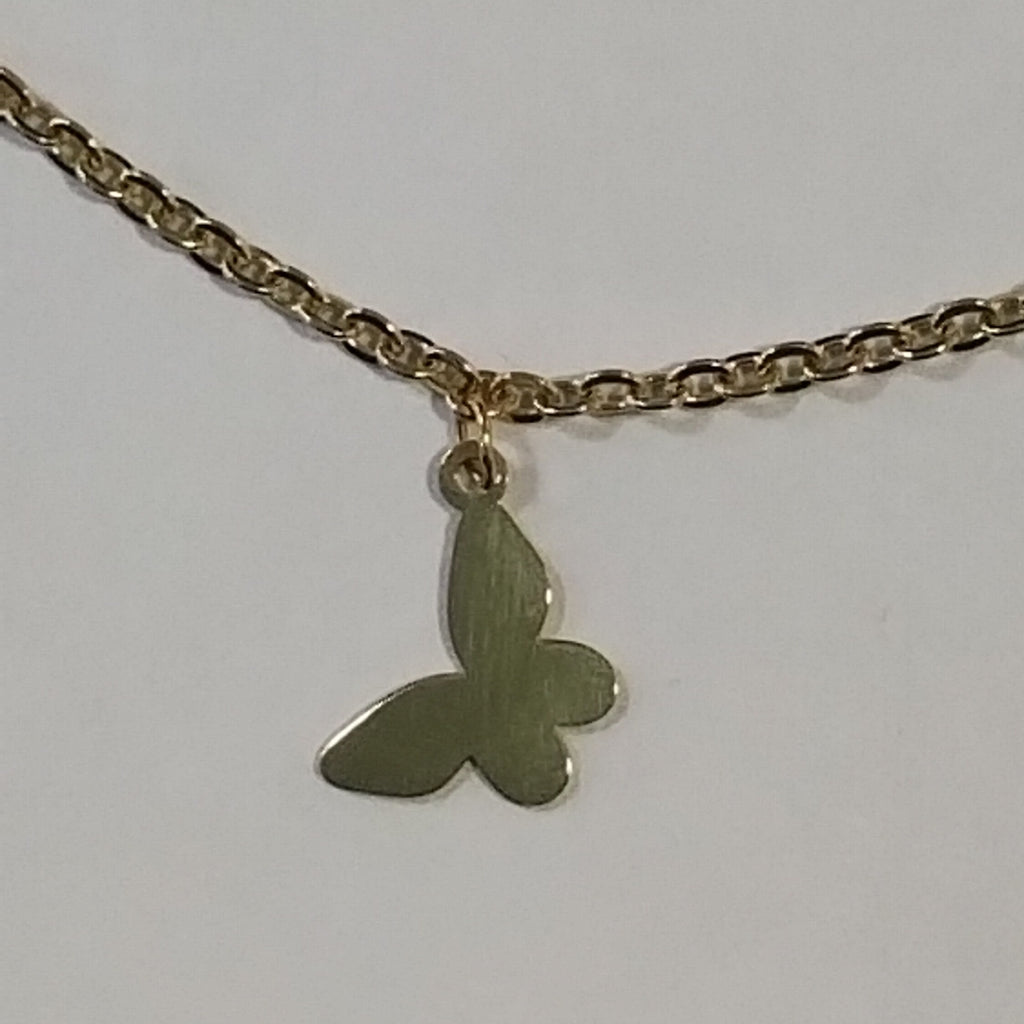 PULSERA ESPECIAL CON MARIPOSAS 14K 18 CM 2.1 GR (NUEVO)