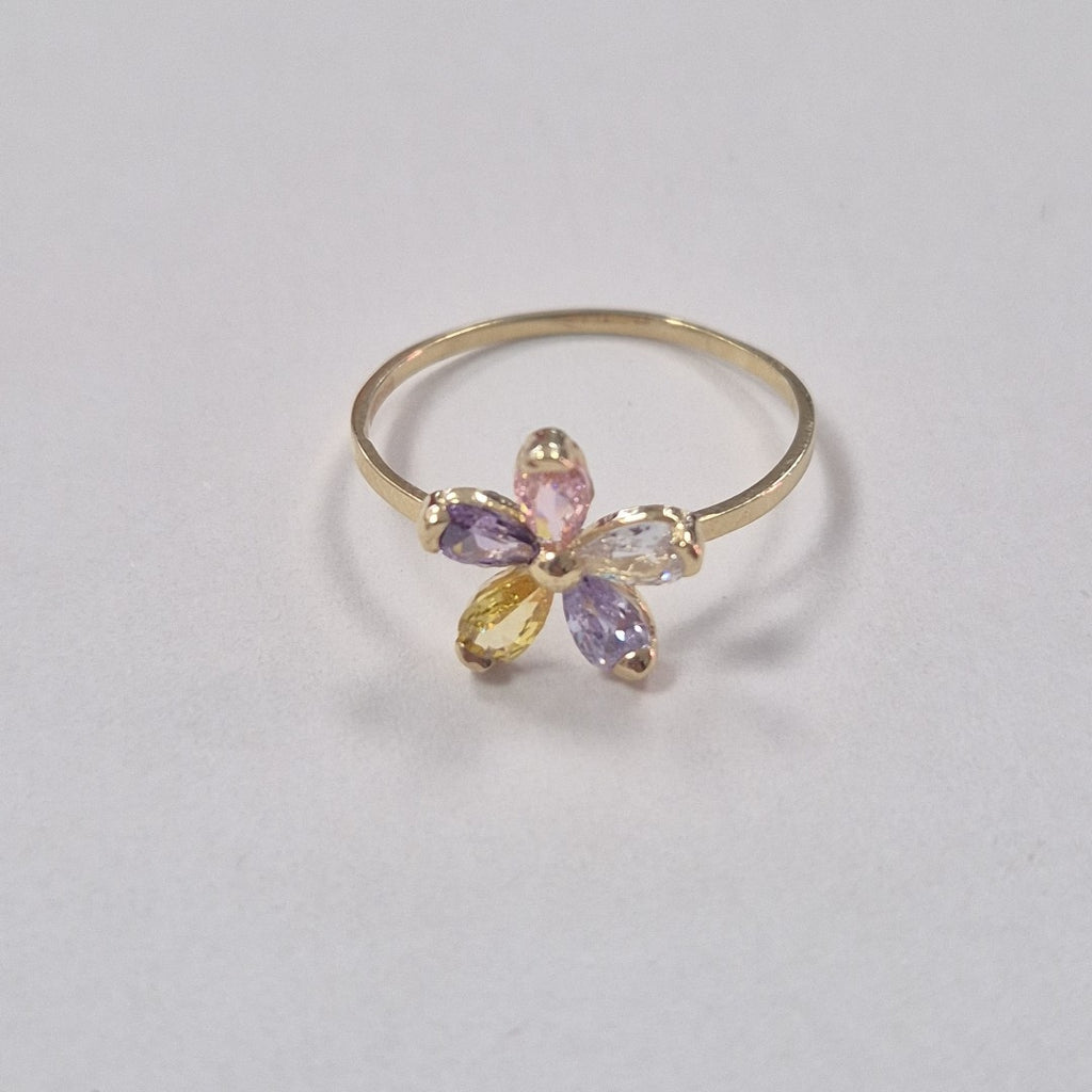 ANILLOS CON PDRAS DE COLOR 14K TALLA 8.5 1.5 GR (NUEVO)