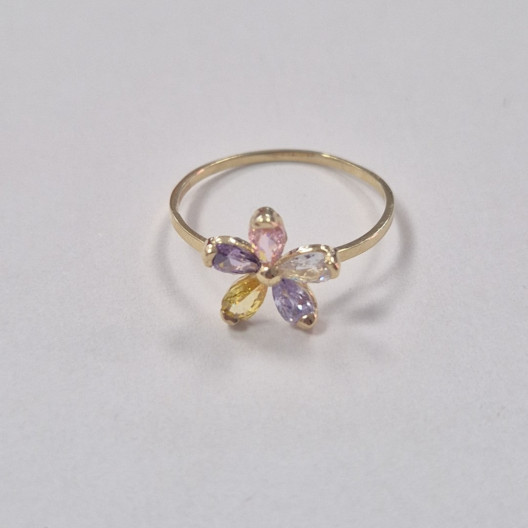 ANILLOS CON PDRAS DE COLOR 14K TALLA 8.5 1.5 GR (NUEVO)