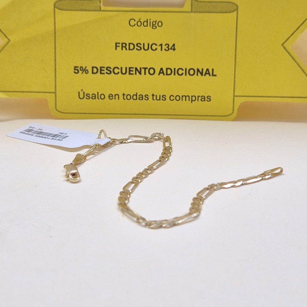 PULSERA TEJIDO 3X1 14K 18 CM 2.7 GR (NUEVO)