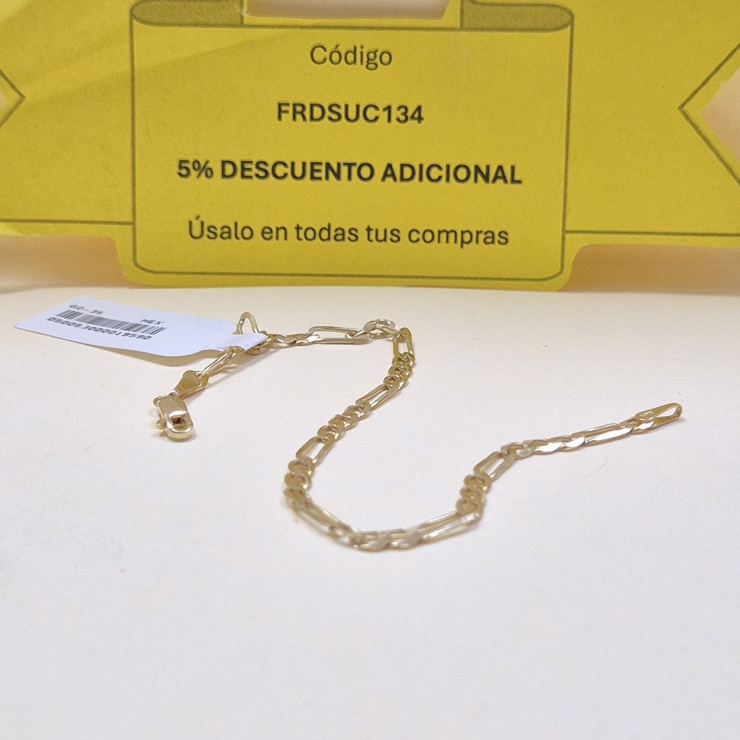 PULSERA TEJIDO 3X1 14K 18 CM 2.7 GR (NUEVO)