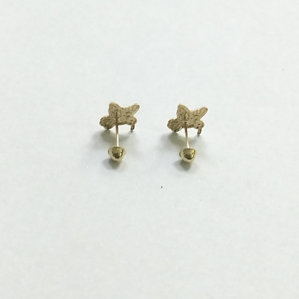 BROQUELES BROQUEL FIG COLIBRI ESMALTE VERDE 14K 0.2138 GR (NUEVO)
