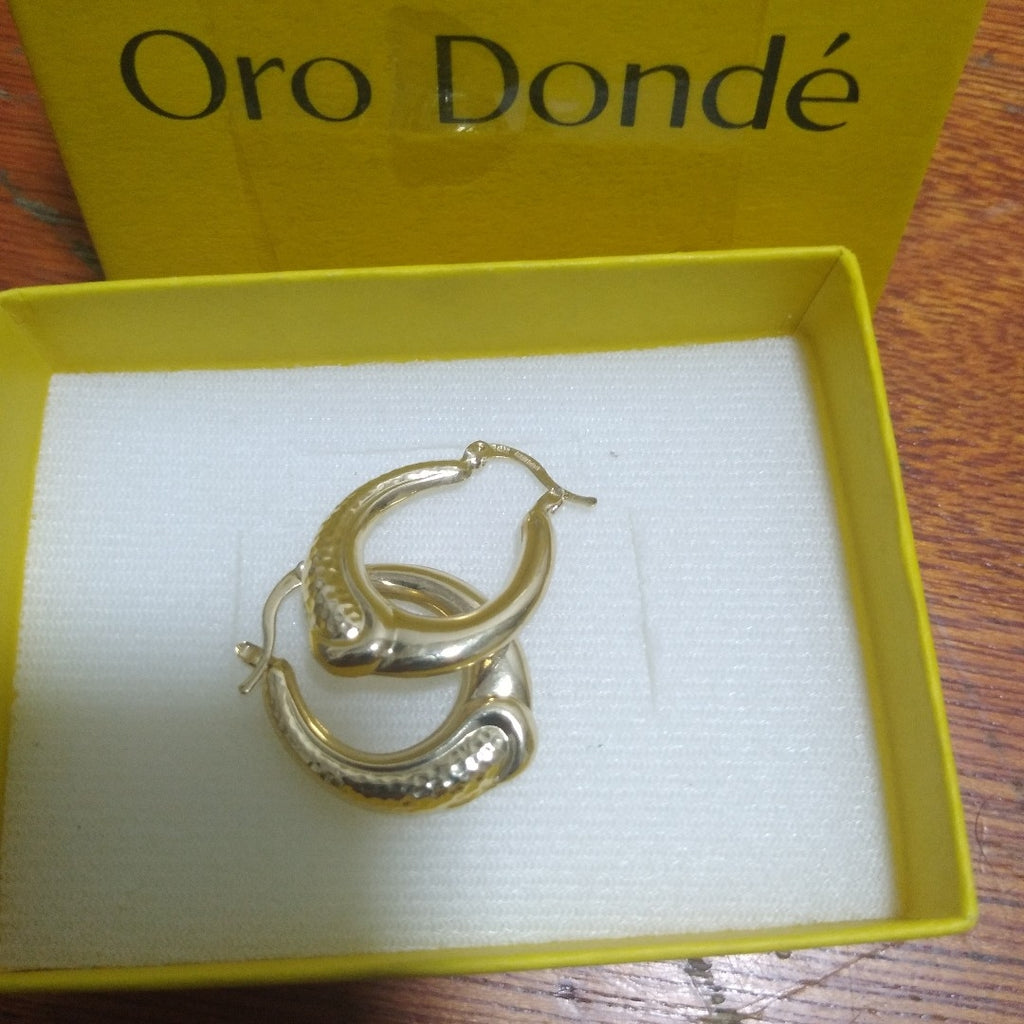 ARETES ARRACADAS ENTRELAZADAS 14K 2.6 GR (NUEVO)
