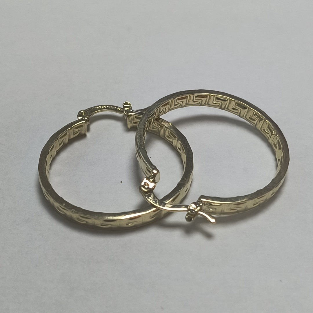 ARETES TEJIDO ARRACADA CON GRECAS 14K 2.7 GR (NUEVO)