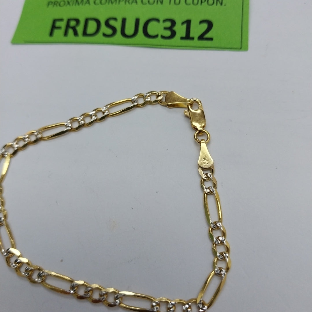 PULSERA 3X1 DIAMANTADA 14K 18 CM 4.5 GR (NUEVO)
