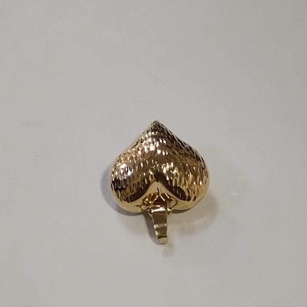 DIJE TEJIDO CORAZON LABRADO 14K 1.2 GR (NUEVO)