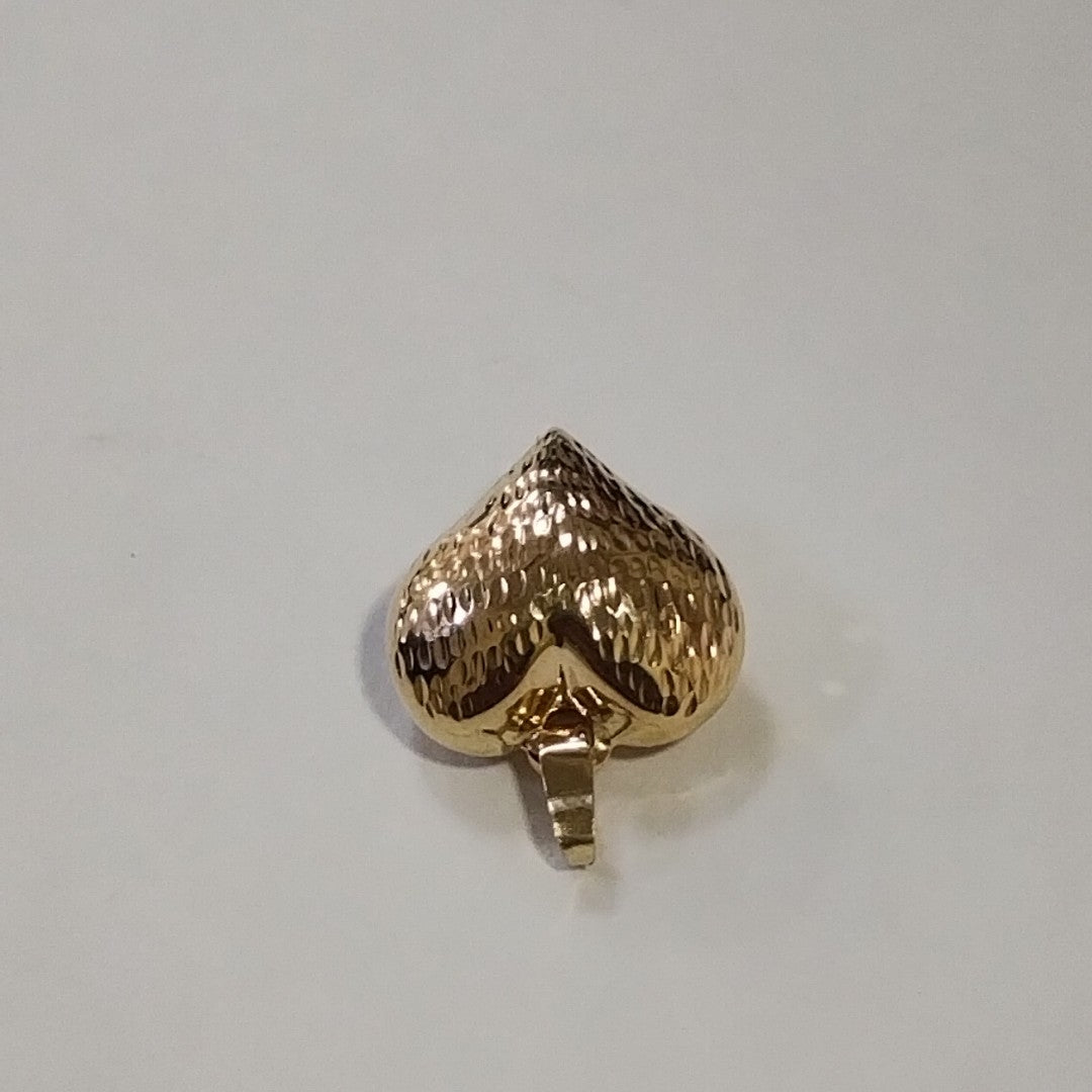 DIJE TEJIDO CORAZON LABRADO 14K 1.2 GR (NUEVO)