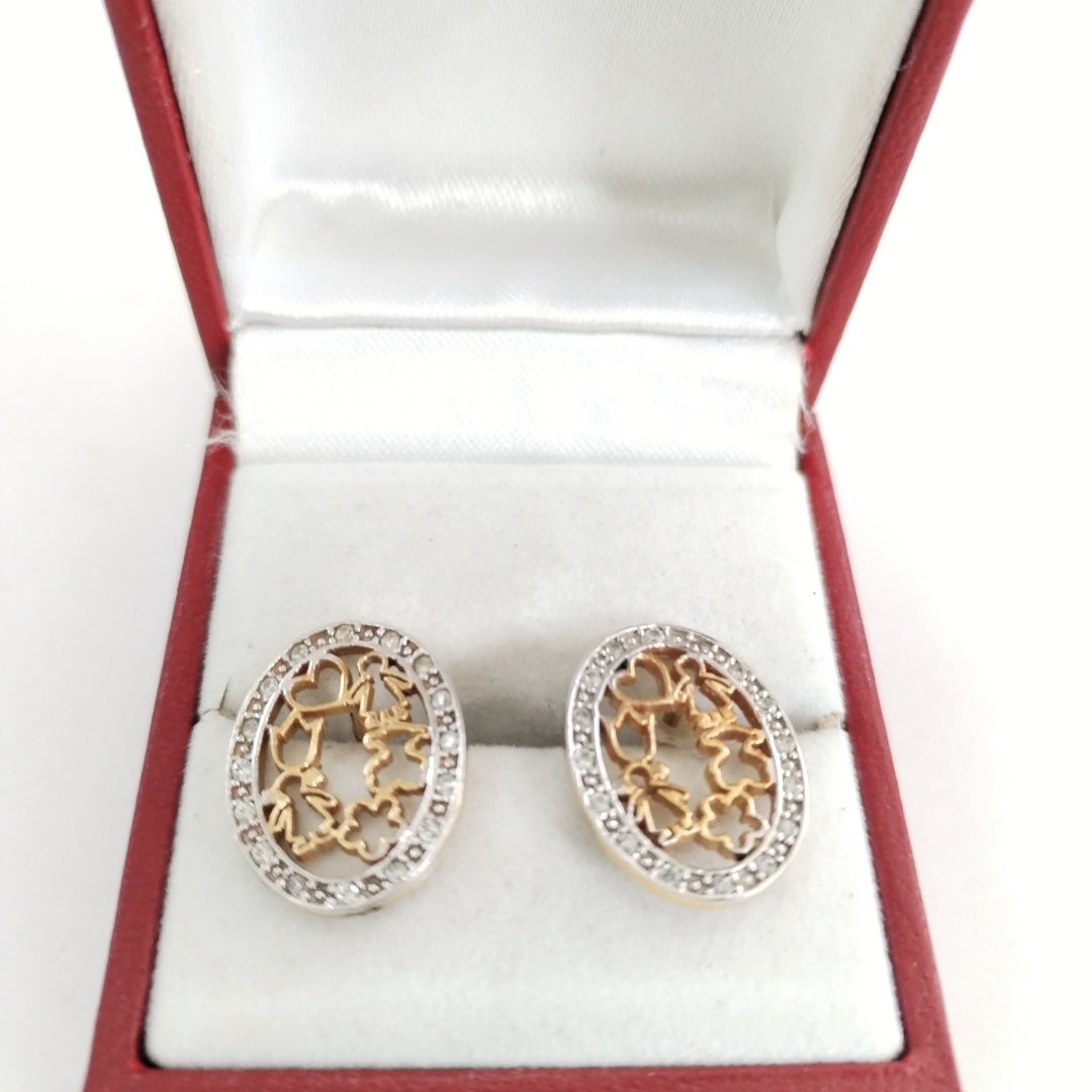ARETES PAR ORO, ORO BLANCO 14 K 3.4 GRMS (SEMINUEVO)