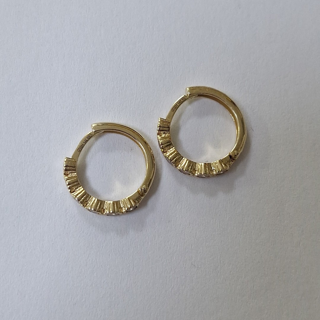 ARETES ARRACADA C CIRCONIAS 14K 2.1 GR (NUEVO)