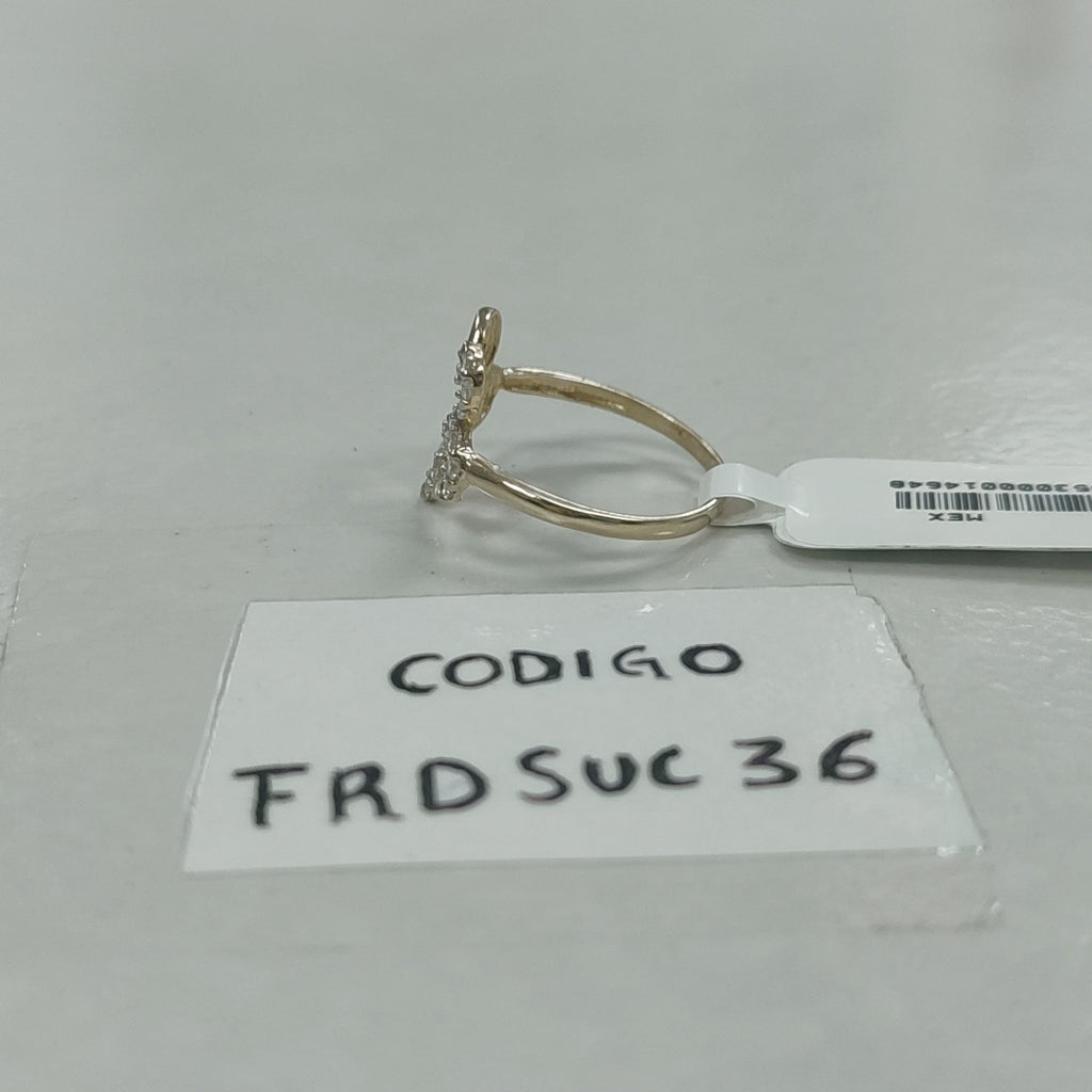 ANILLOS FIG FLOR C CIRCONIAS 14K TALLA 8 1.6 GR (NUEVO)