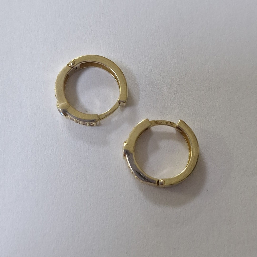 ARETES ARRACADAS C CIRCONIAS 10K 2.7 GR (NUEVO)