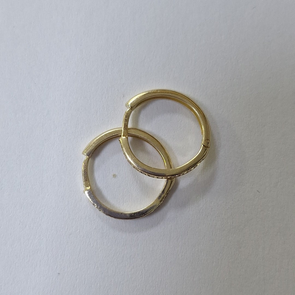 ARETES HUGGIES C CIRCONIA 14K 1.7 GR (NUEVO)