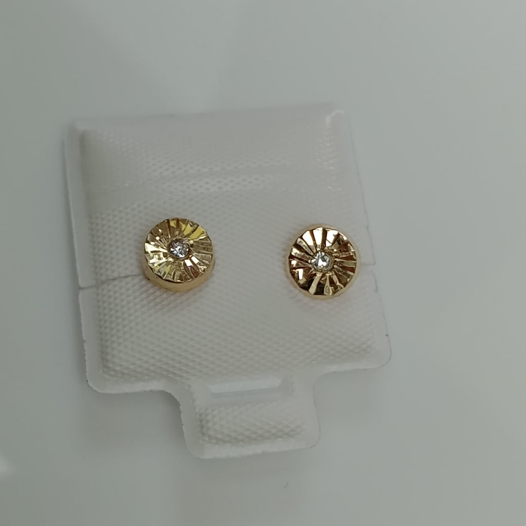 BROQUELES BROQUEL FIG BOTON C CIRCONIA 14K 0.2916 GR (NUEVO)