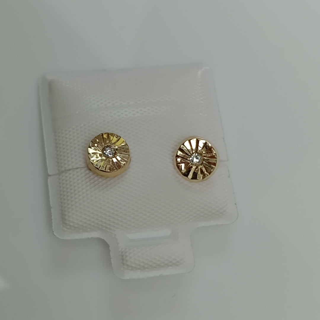 BROQUELES BROQUEL FIG BOTON C CIRCONIA 14K 0.2916 GR (NUEVO)