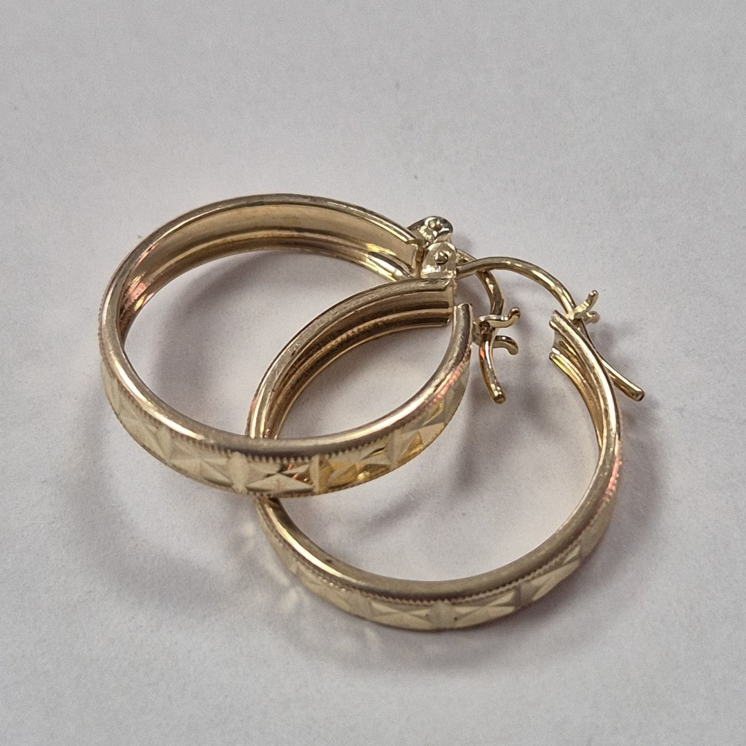 ARETES ARRACADAS LABRADAS 10K 2.4 GR (NUEVO)