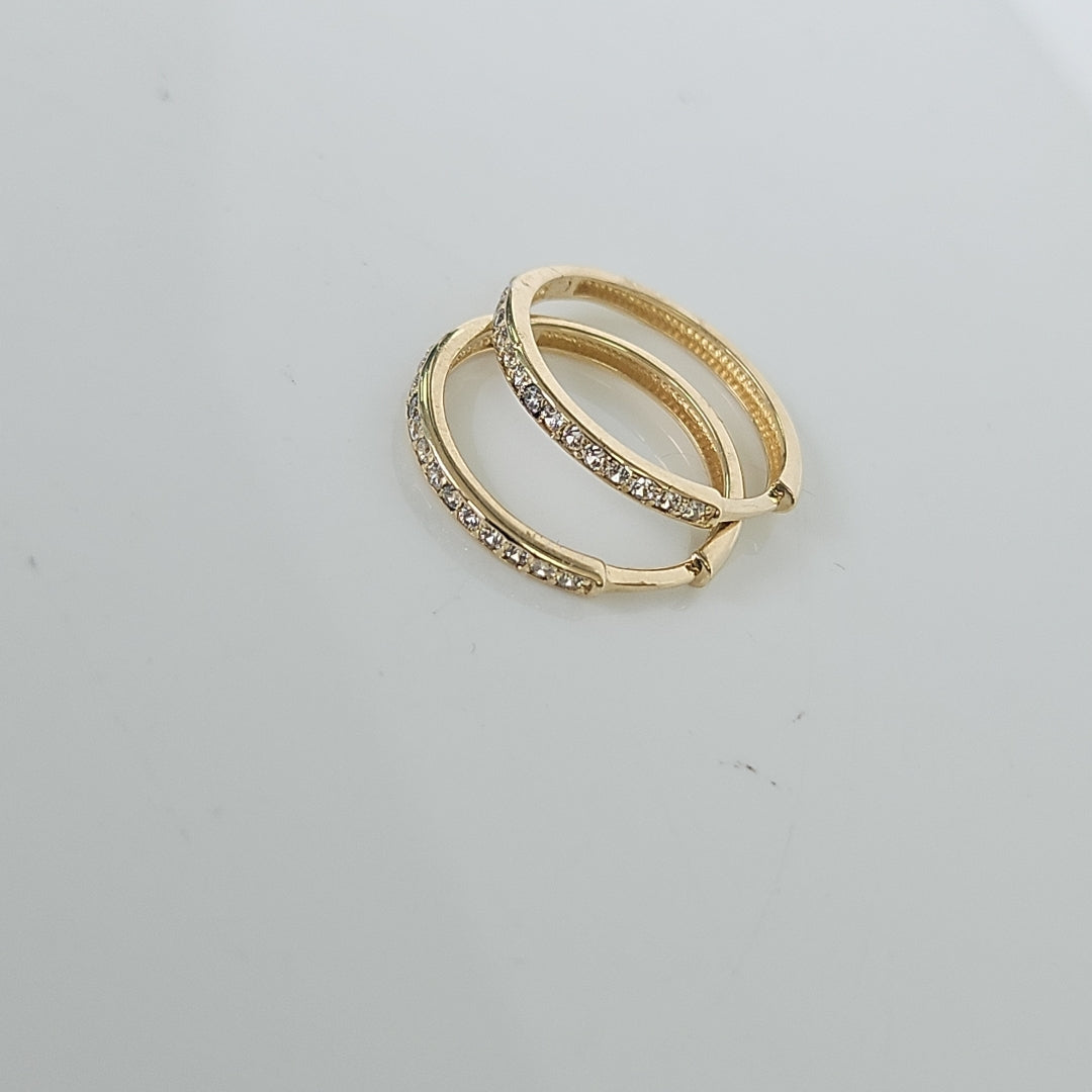 ARETES ARRACADAS C CIRCONIAS 14K 1.8 GR (NUEVO)