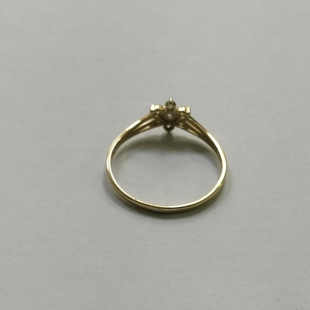 ANILLO ANILLITO FLOR C CIRCONIAS 14K 9 TALLA 1.4 GR (NUEVO)