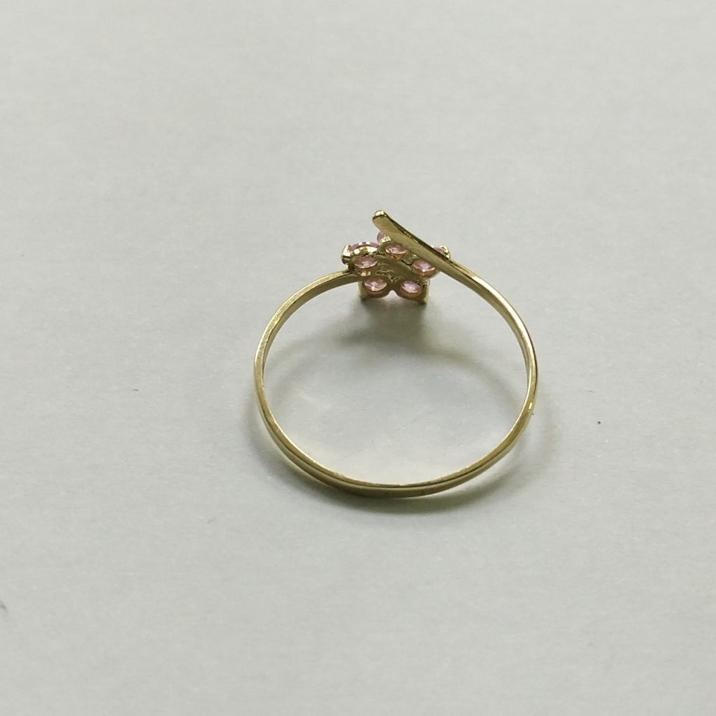 ANILLOS FIG FLOR CON PDRAS COL ROSA 14K TALLA 8 1 GR (NUEVO)
