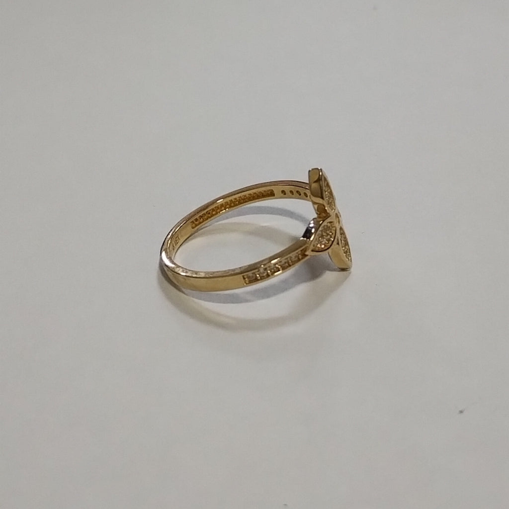 ANILLO ANILLITO FLOR C CIRCONIAS 14K 8 TALLA 2.1 GR (NUEVO)