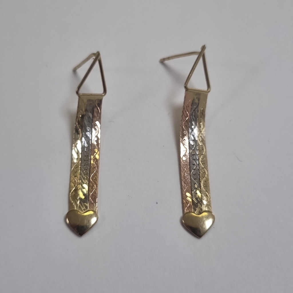 ARETES PAR ORO COMBINADO 14 K 1,60 GRMS (SEMINUEVO)