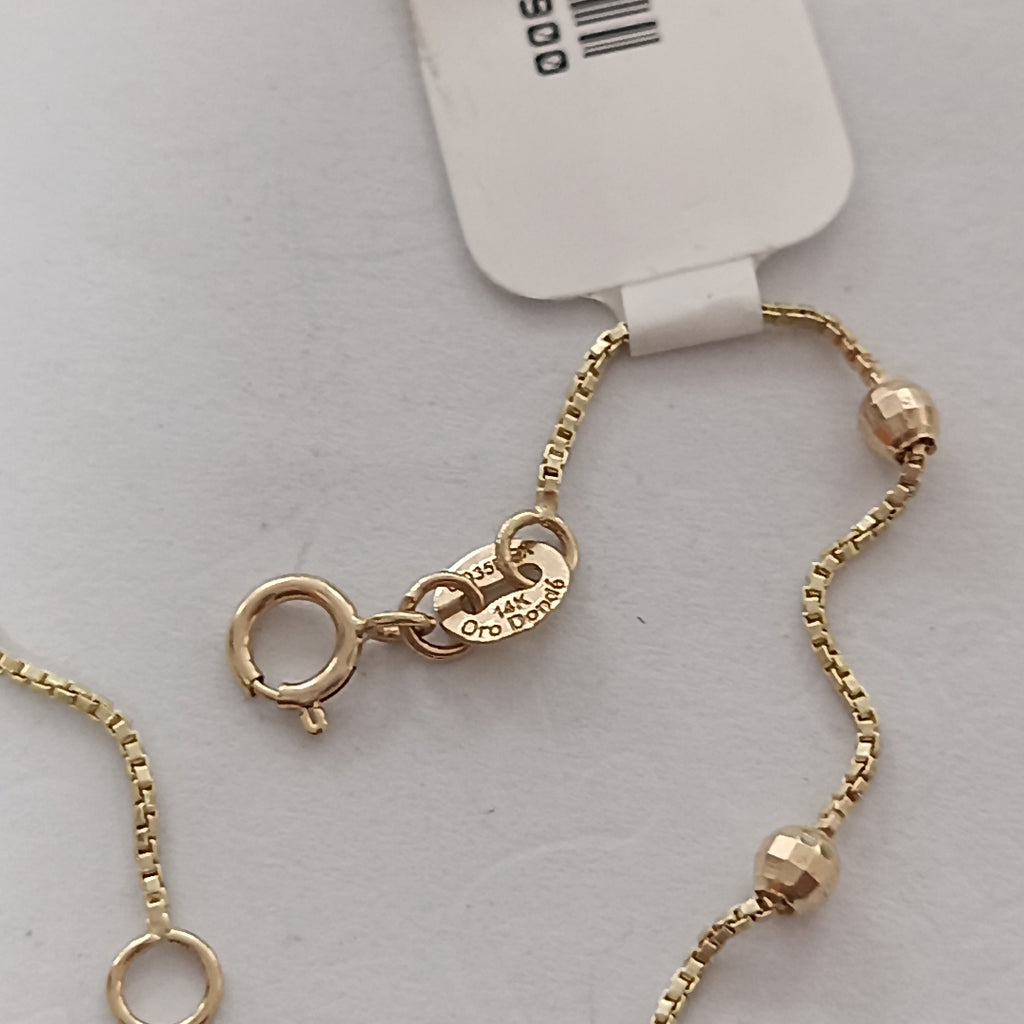 PULSERA ESPECIAL CON BOLITAS 14K 18 CM 1.4 GR (NUEVO)