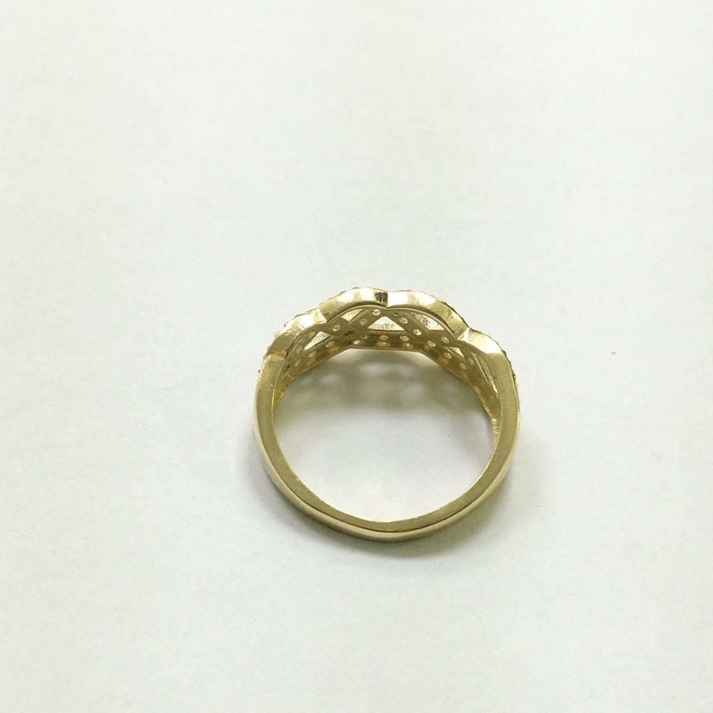 ANILLOS TRENZADO CON CIRCONIAS 14K TALLA 7 2.4 GR (NUEVO)