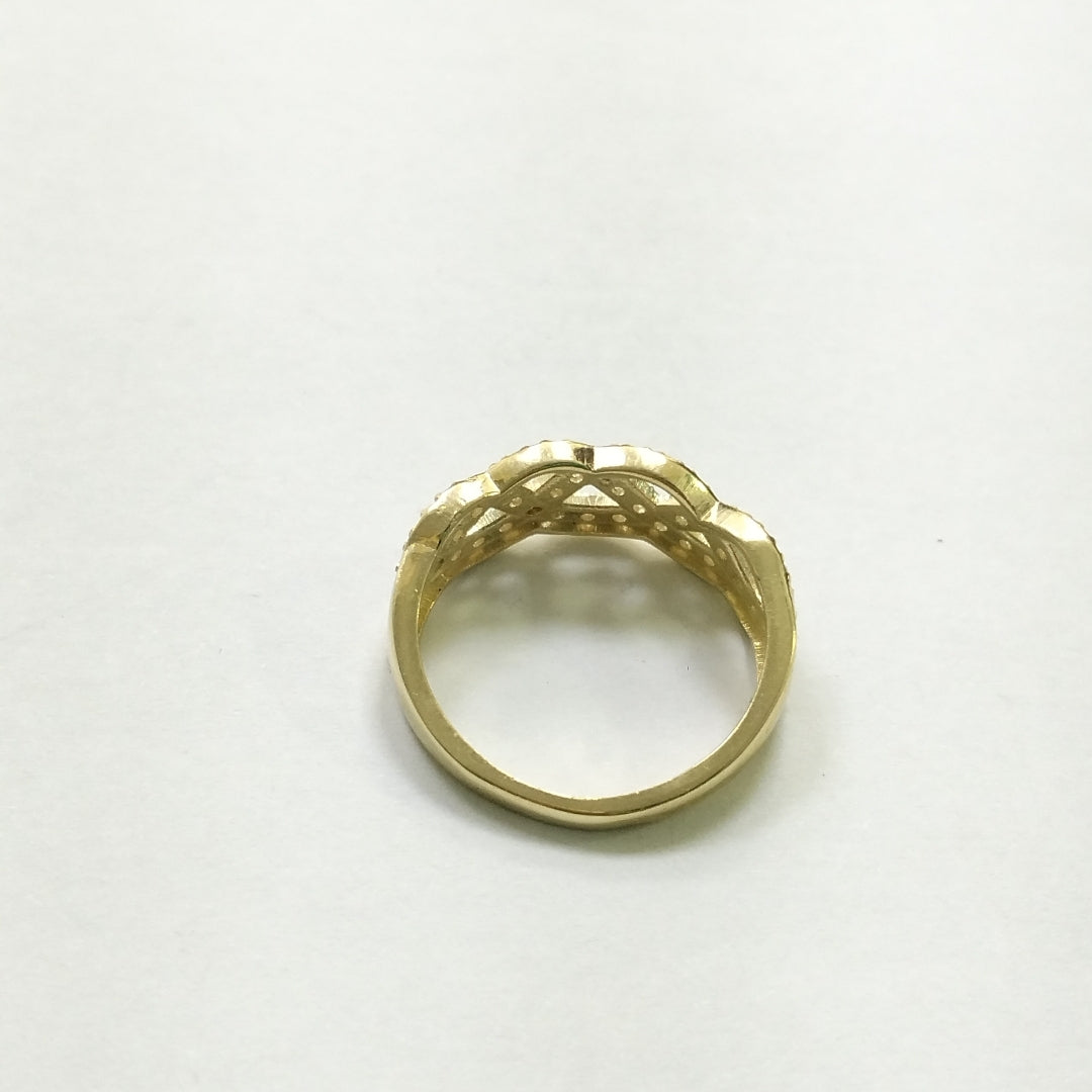 ANILLOS TRENZADO CON CIRCONIAS 14K TALLA 7 2.4 GR (NUEVO)