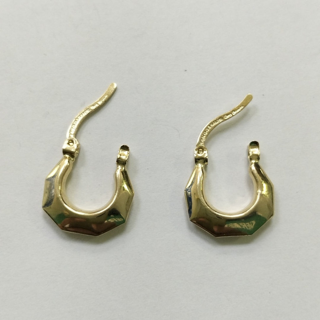 ARETES TEJIDO ARRACADA FACETADA 14K 1.3 GR (NUEVO)
